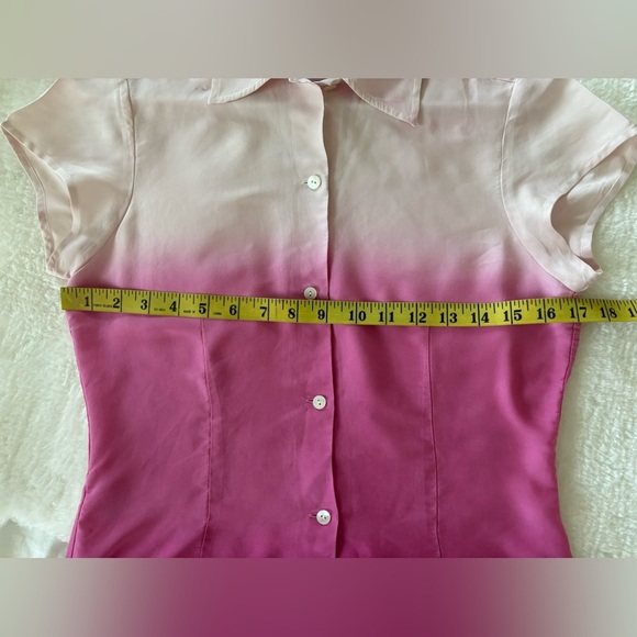 Calvin Klein silk ombre blouse white pink size US 6 - Picture 10 of 15